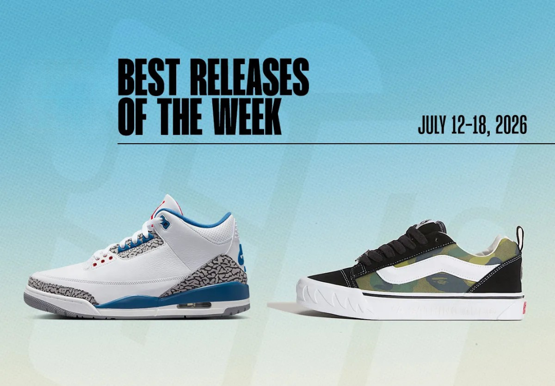 Sneaker Releases This Week (July 13 – July 18, 2026): Air Jordan 3 "True Blue", BAPE x Vans, Nike Sabrina 4 &More