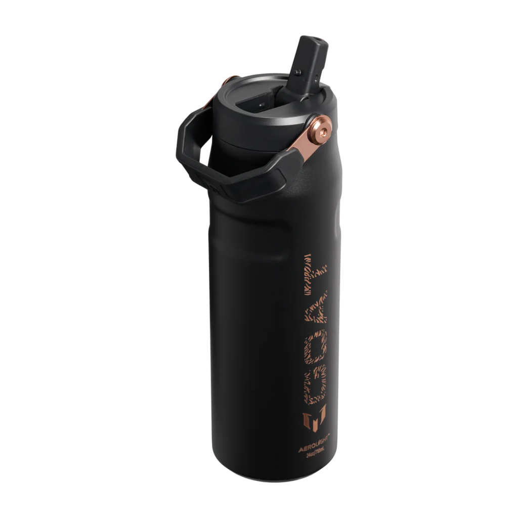 Stanley - The Messi x Stanley IceFlow Flip Straw 2.0 Bottle | 24 OZ Messi GOAT Black