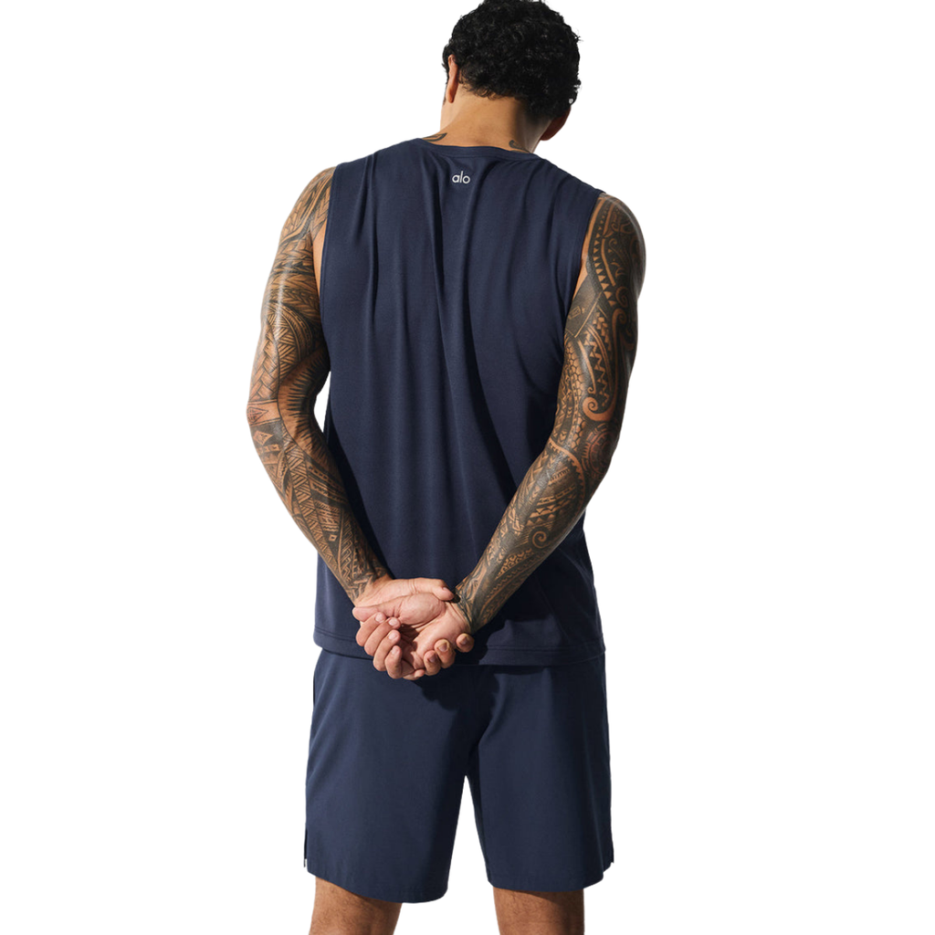 Alo Yoga Conquer Muscle Tank Navy