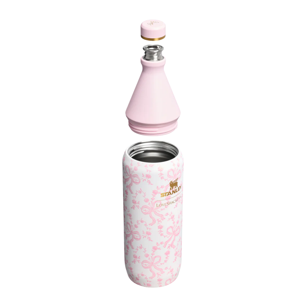 Stanley 1913 x LoveShackFancy Holiday All Day Slim Bottle | 34 OZ Coquette Bow Chantilly
