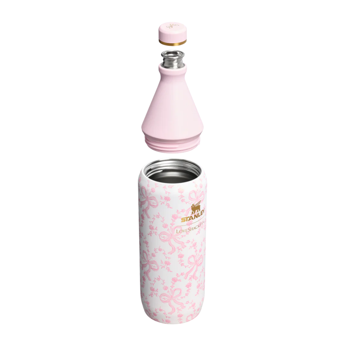Stanley 1913 x LoveShackFancy Holiday All Day Slim Bottle | 34 OZ Coquette Bow Chantilly