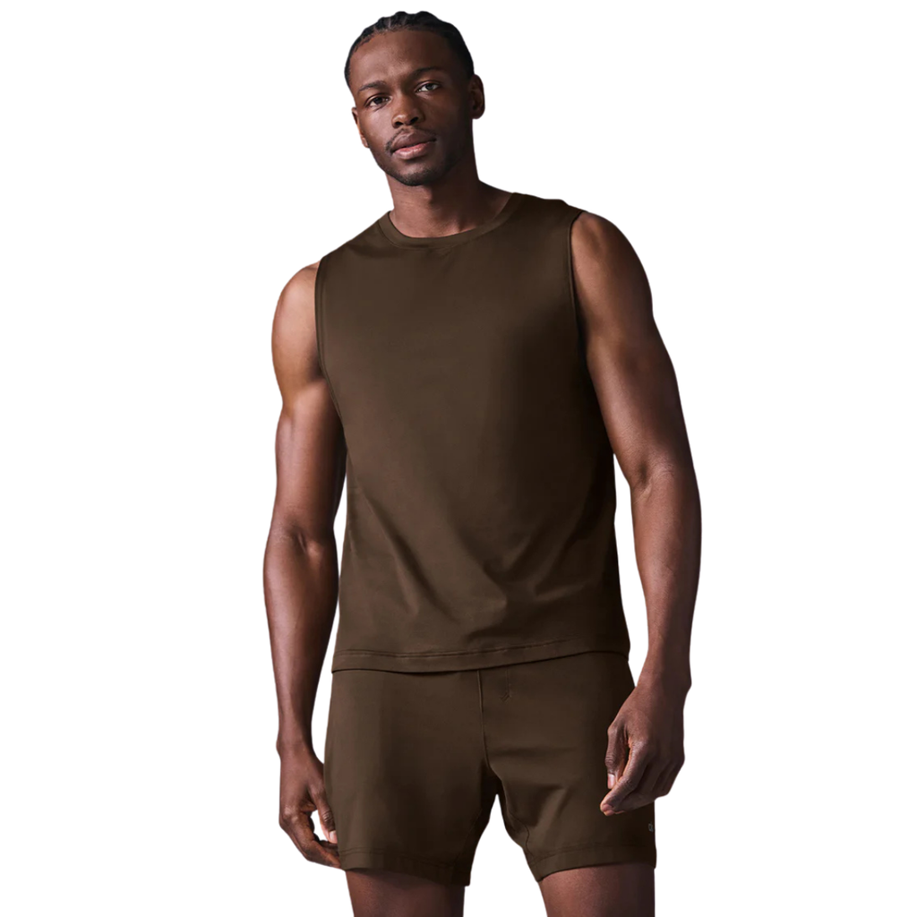 Alo Yoga Conquer Muscle Tank Espresso