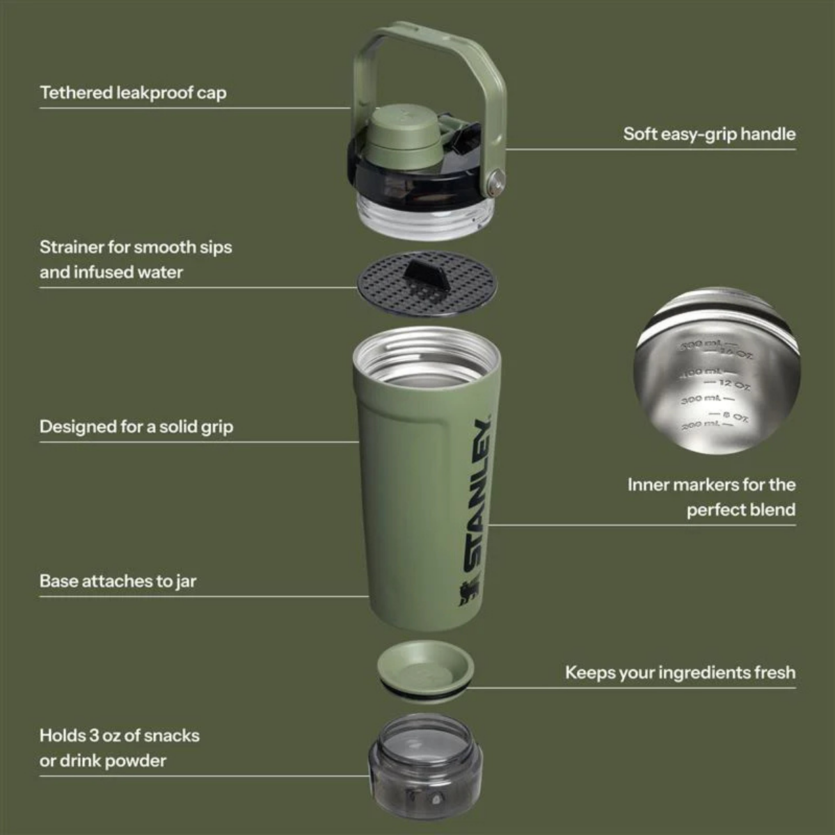Stanley The Activate Shaker 20 OZ Dried Pine