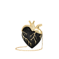 Jw Pei Maren Artificial Crystal Heart Shaped Bag Black Gold