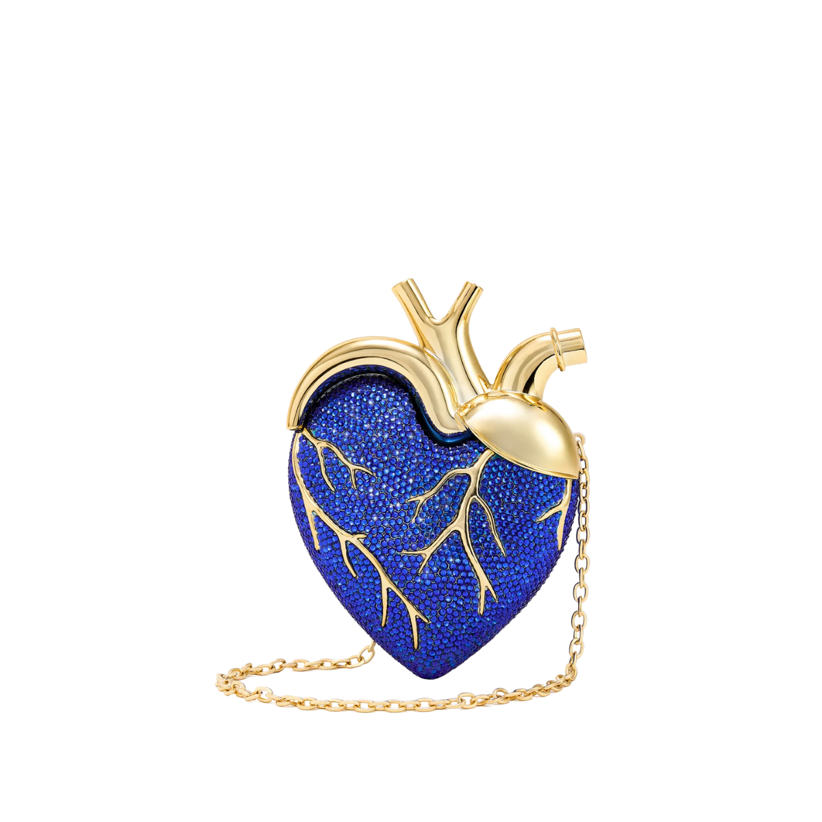 Jw Pei Maren Artificial Crystal Heart Shaped Bag Cobalt Blue