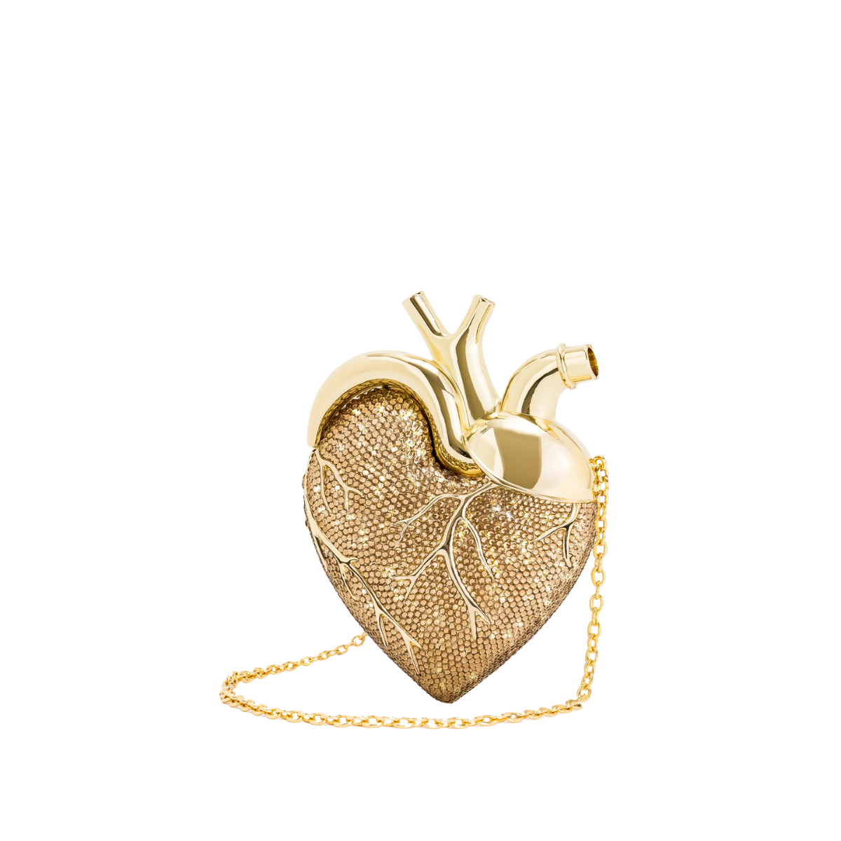 Jw Pei Maren Artificial Crystal Heart Shaped Bag Gold