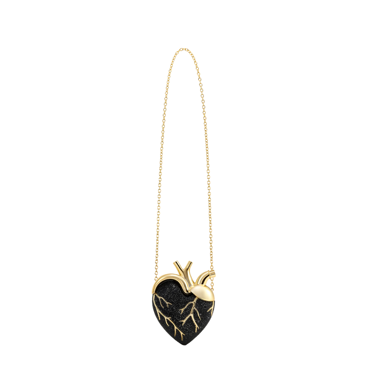 Jw Pei Maren Artificial Crystal Heart Shaped Bag Black Gold