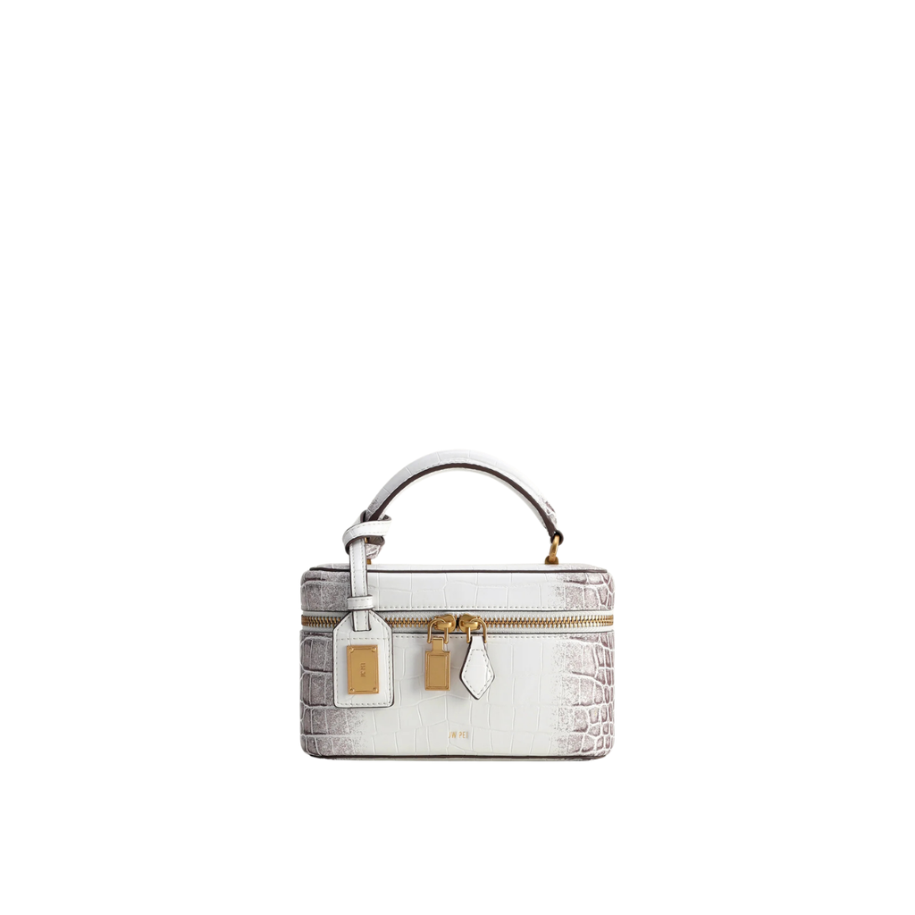 Jw Pei Cleo Box Shape Top Handle Bag White Croc