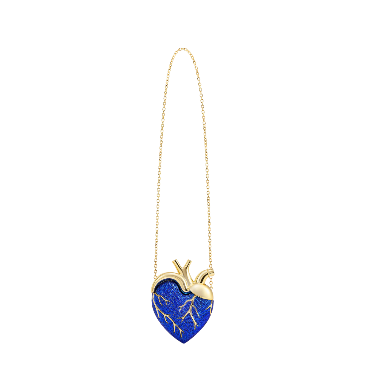 Jw Pei Maren Artificial Crystal Heart Shaped Bag Cobalt Blue