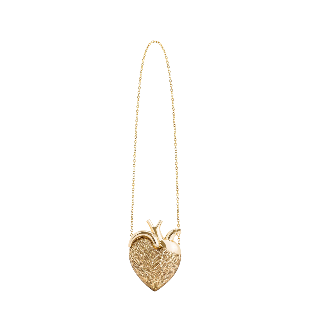 Jw Pei Maren Artificial Crystal Heart Shaped Bag Gold