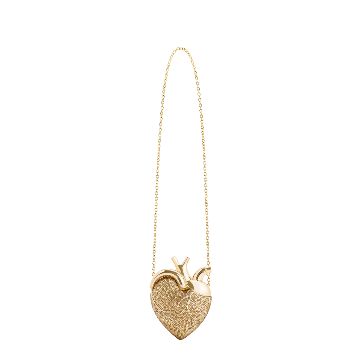 Jw Pei Maren Artificial Crystal Heart Shaped Bag Gold