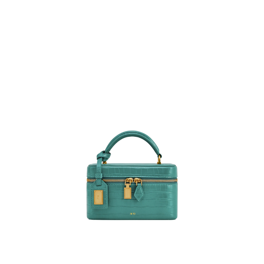 Jw Pei Cleo Box Shape Top Handle Bag Green Croc