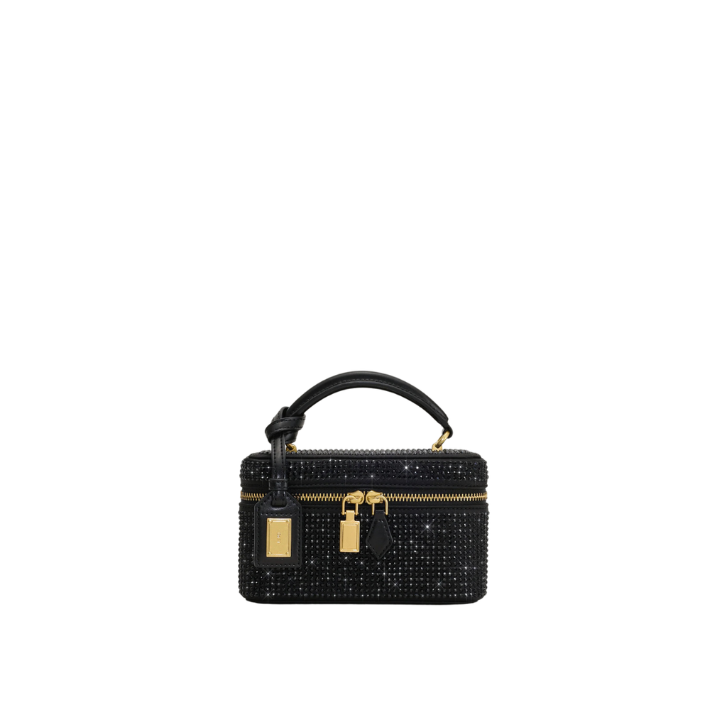 Jw Pei Cleo Artificial Crystal Box Shape Top Handle Bag Black