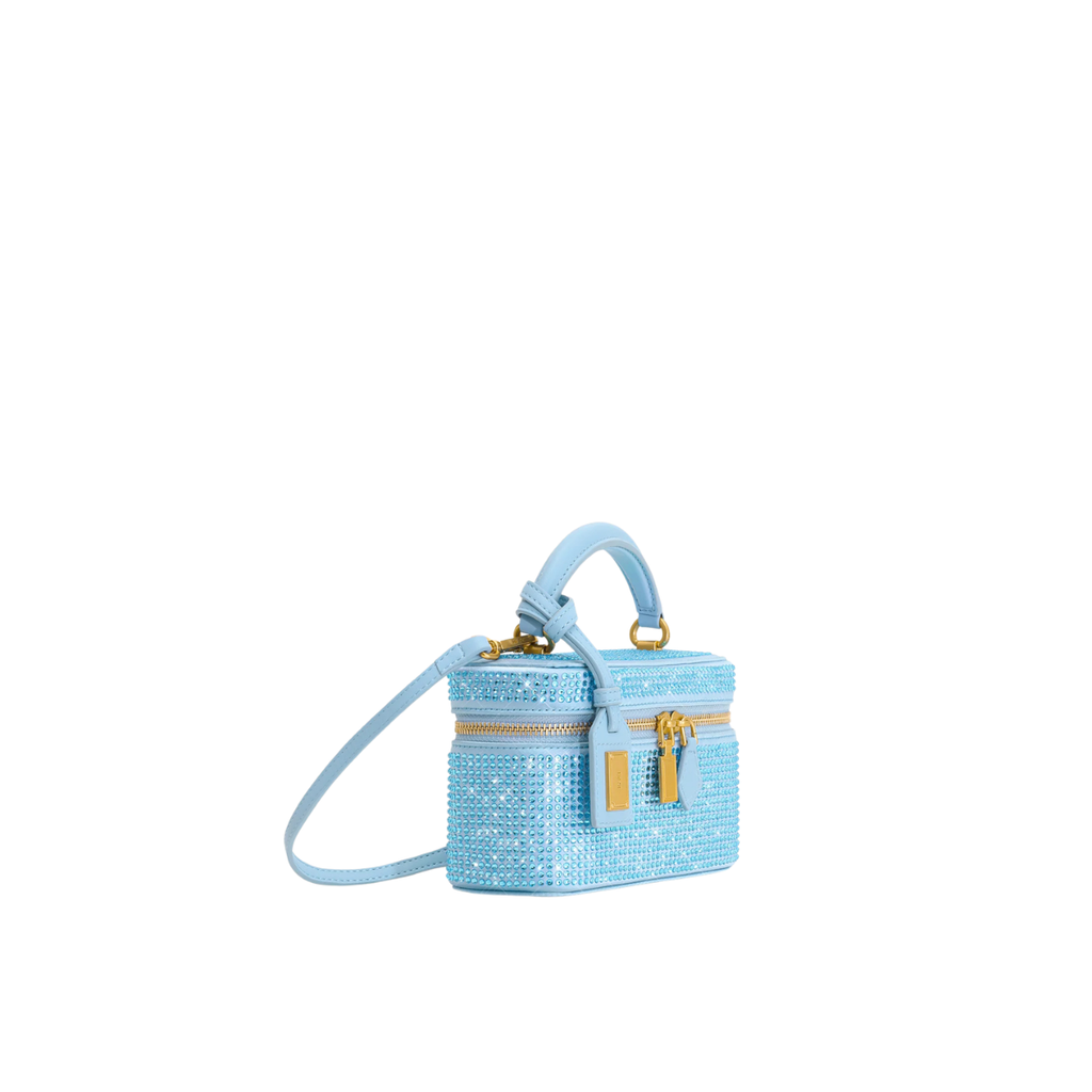 Jw Pei Cleo Artificial Crystal Box Shape Top Handle Bag Blue