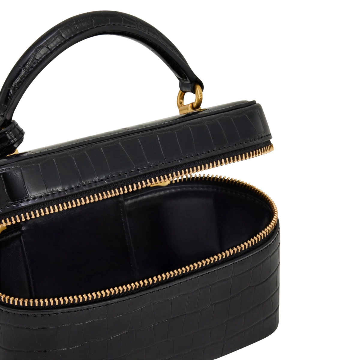 Jw Pei Cleo Box Shape Top Handle Bag Black Croc