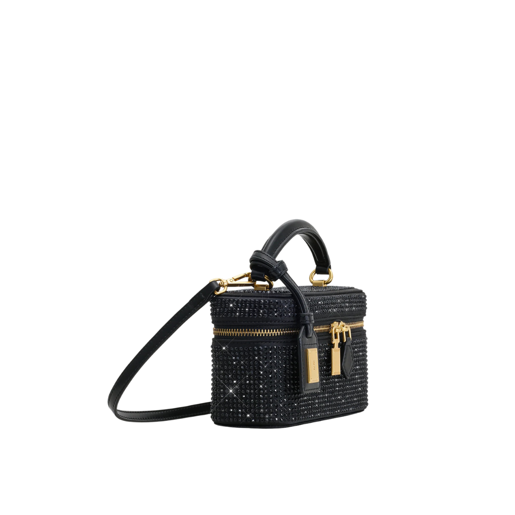Jw Pei Cleo Artificial Crystal Box Shape Top Handle Bag Black