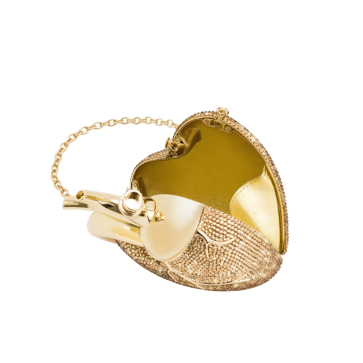 Jw Pei Maren Artificial Crystal Heart Shaped Bag Gold