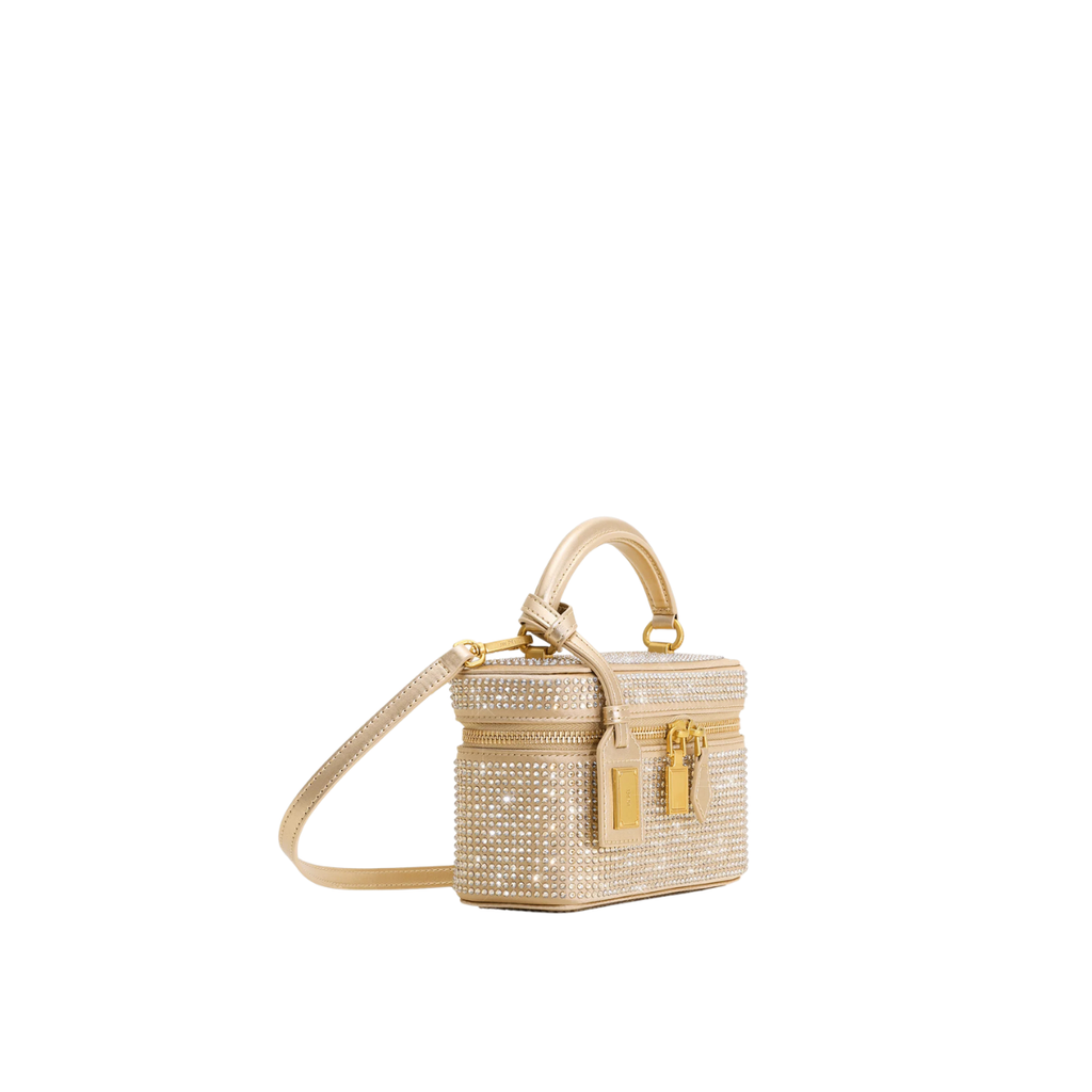 Jw Pei Cleo Artificial Crystal Box Shape Top Handle Bag Champagne