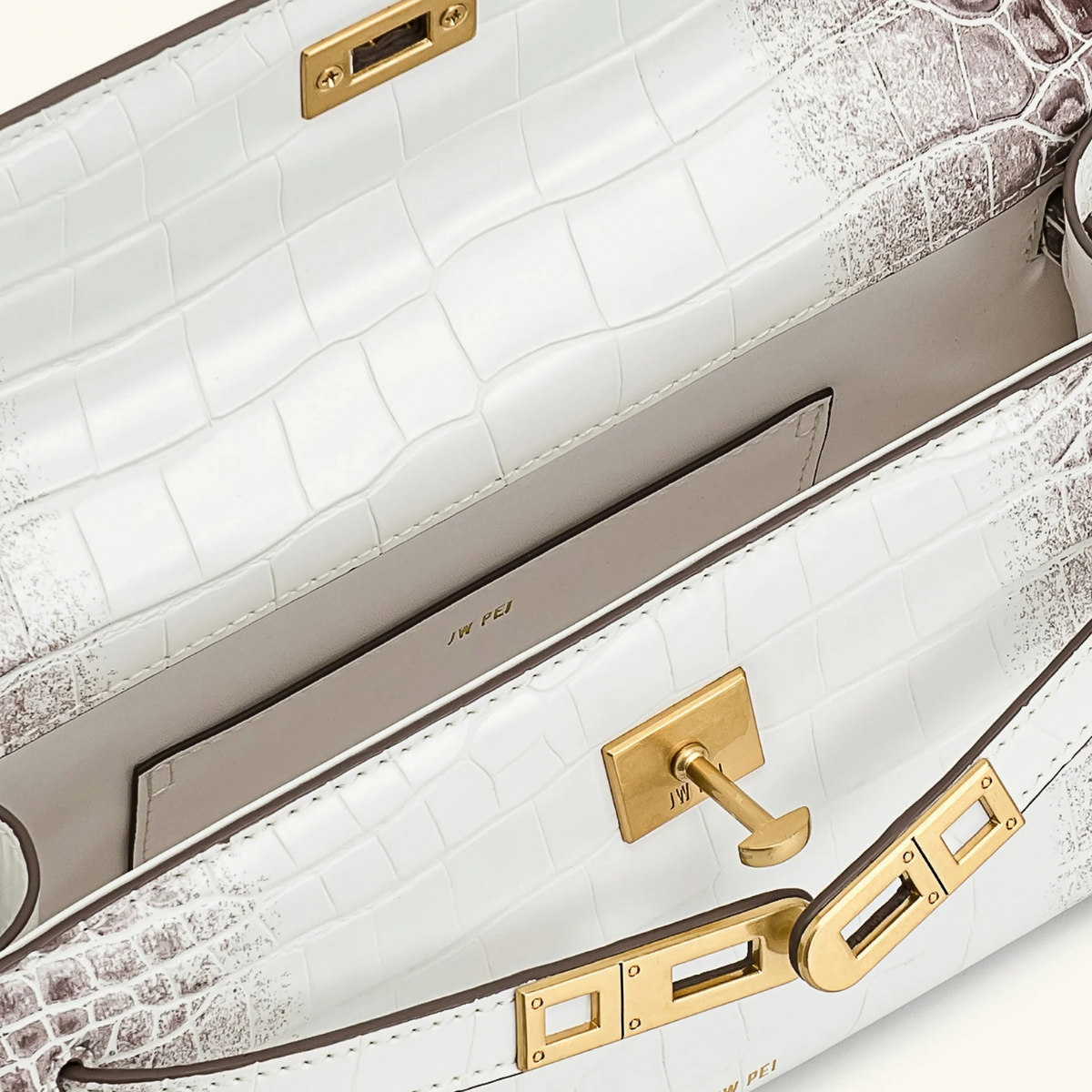 Jw Pei Noor Top Handle Bag White Croc