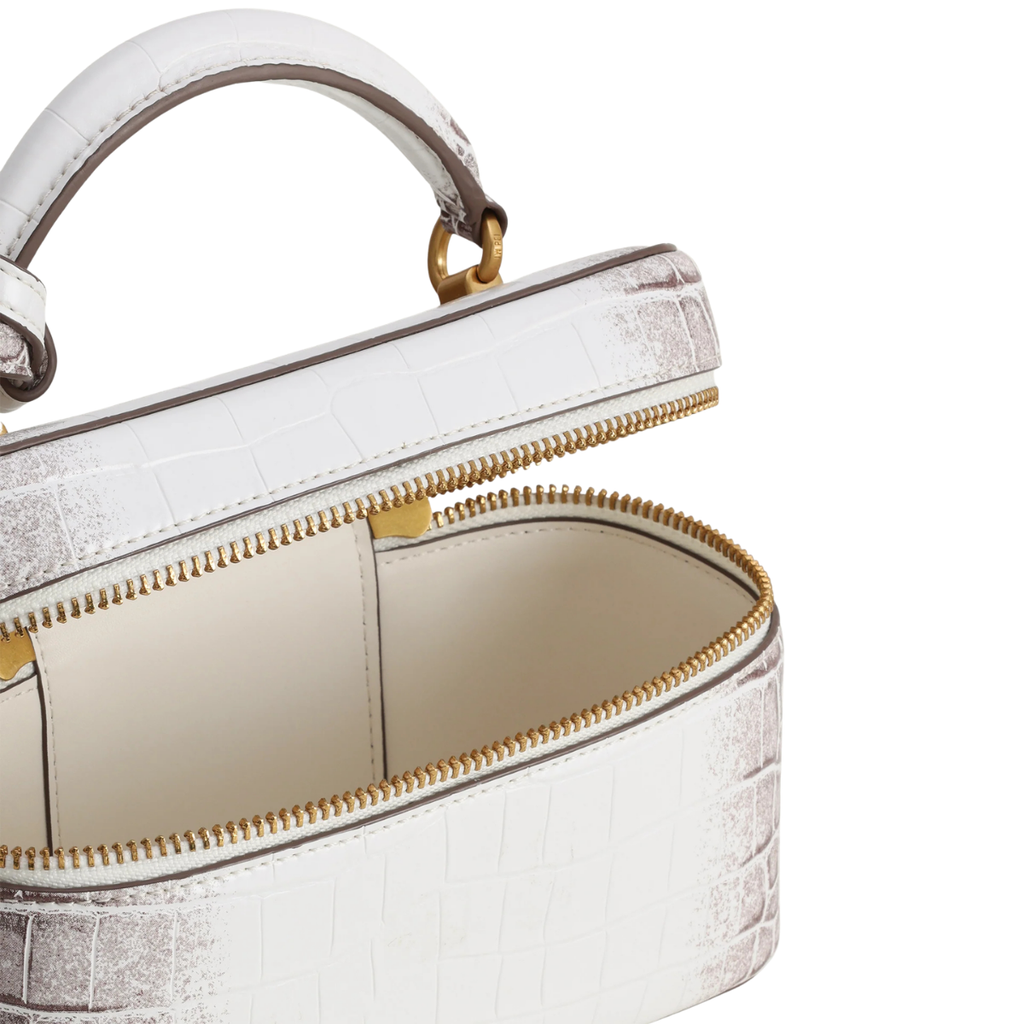 Jw Pei Cleo Box Shape Top Handle Bag White Croc