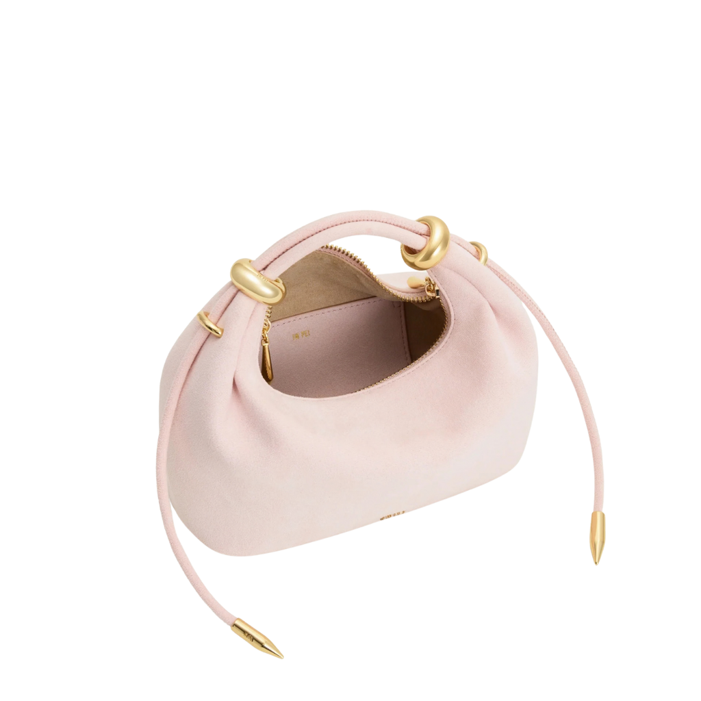 Jw Pei Ellie Faux Suede Metal Ring Embellished Top Handle Bag Pink
