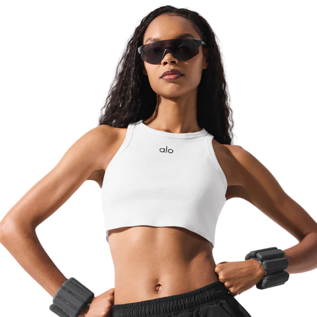 Alo Yoga Women's Aspire Tank White Black