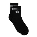 Alo Yoga Unisex Half-Crew Throwback Sock Black White