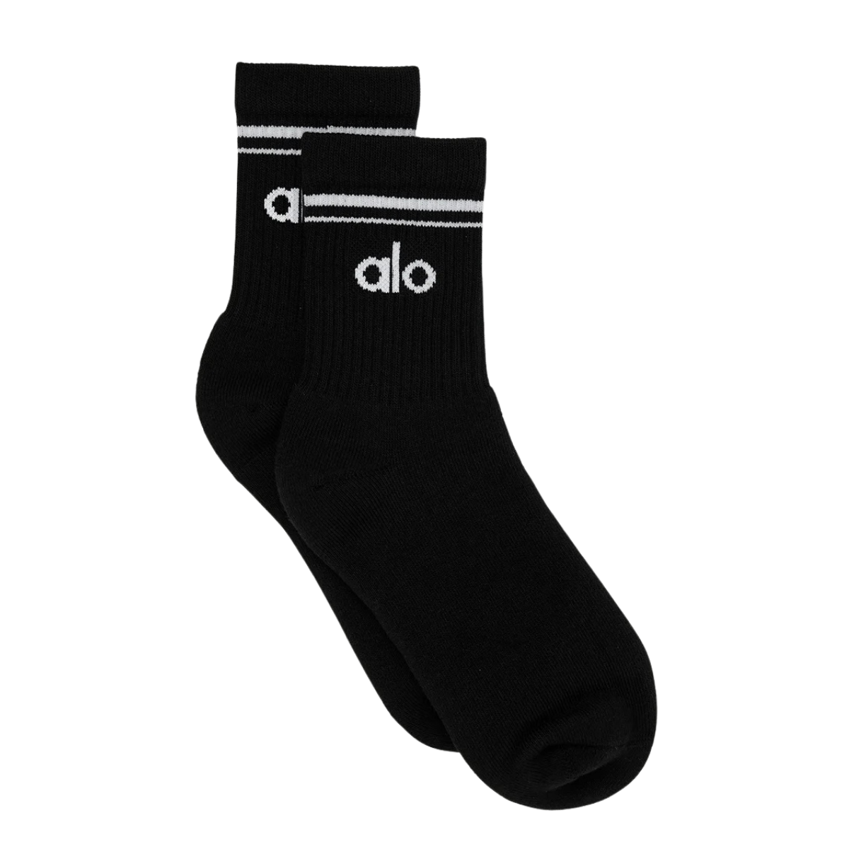 Alo Yoga Unisex Half-Crew Throwback Sock Black White