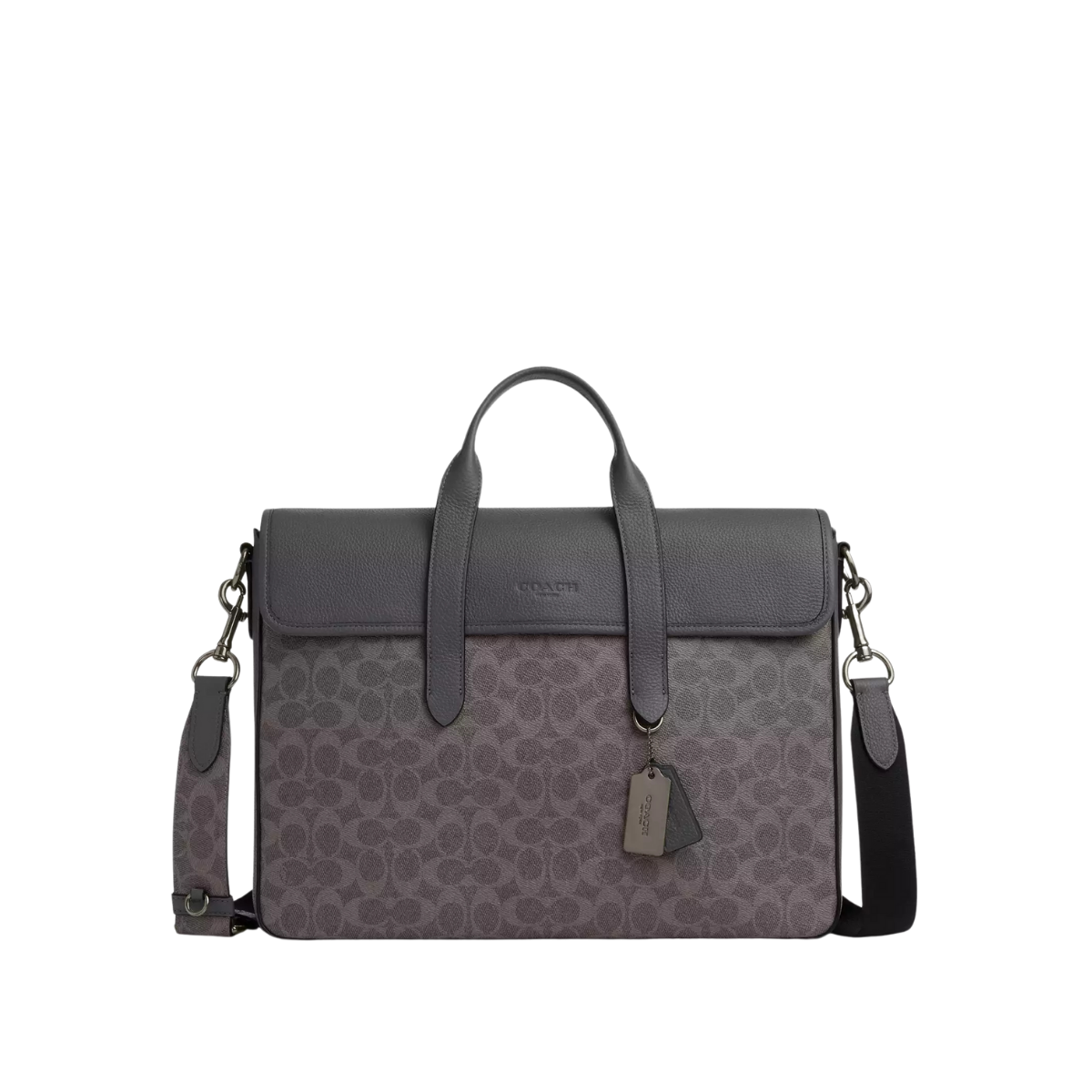 Coach Sullivan Portfolio Brief In Signature Canvas Gunmetal Grey Charcoal