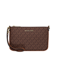 Michael Kors Jet Set Small Signature Logo Convertible Wristlet Brown