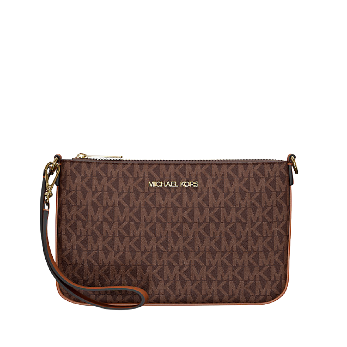 Michael Kors Jet Set Small Signature Logo Convertible Wristlet Brown