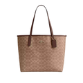 Coach City Tote Bag In Signature Canvas Gold Tan Brown