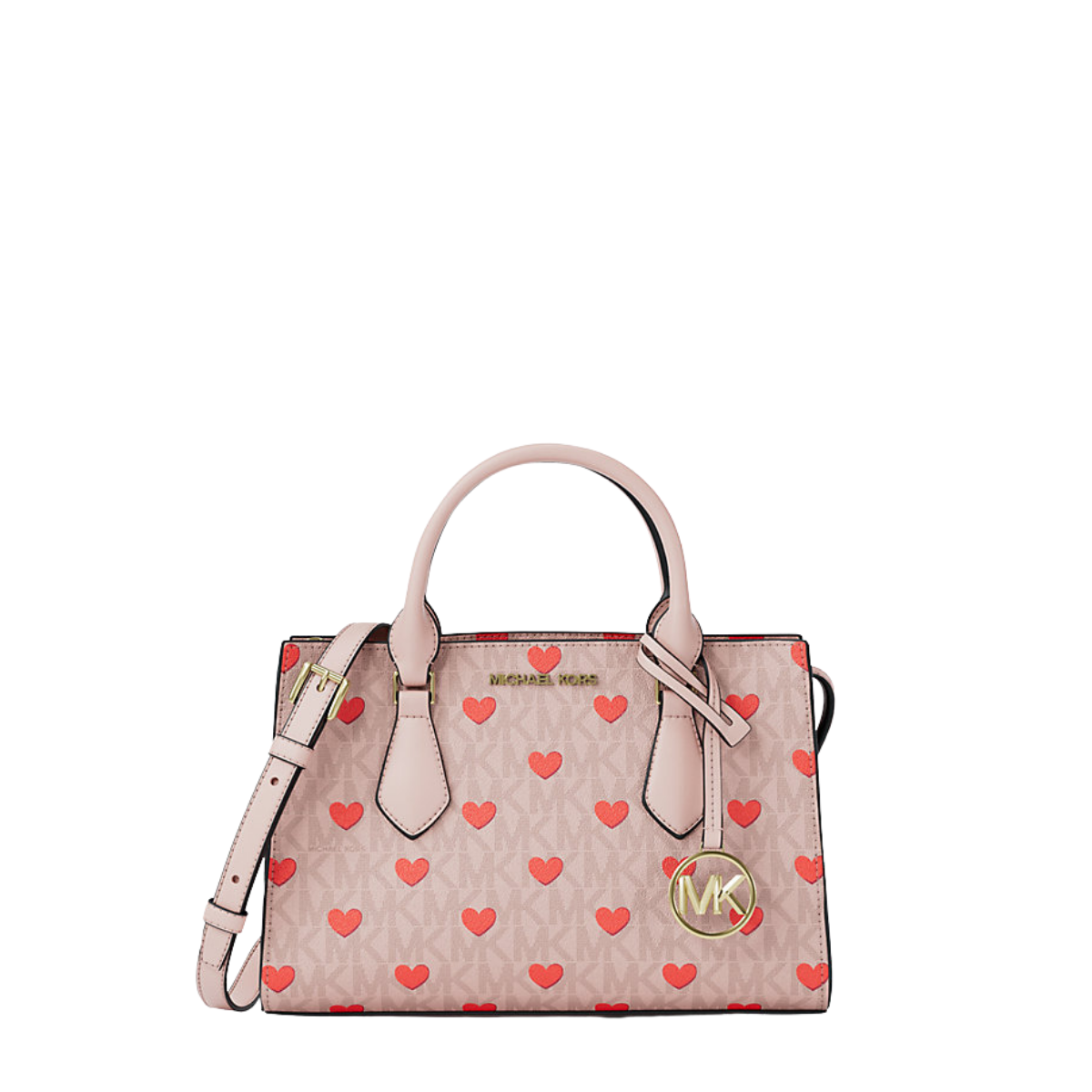 Michael Kors Sheila Small Embellished Signature Logo Satchel Powder Blush