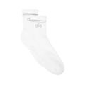 Alo Yoga Unisex Half-Crew Throwback Sock White Titanium