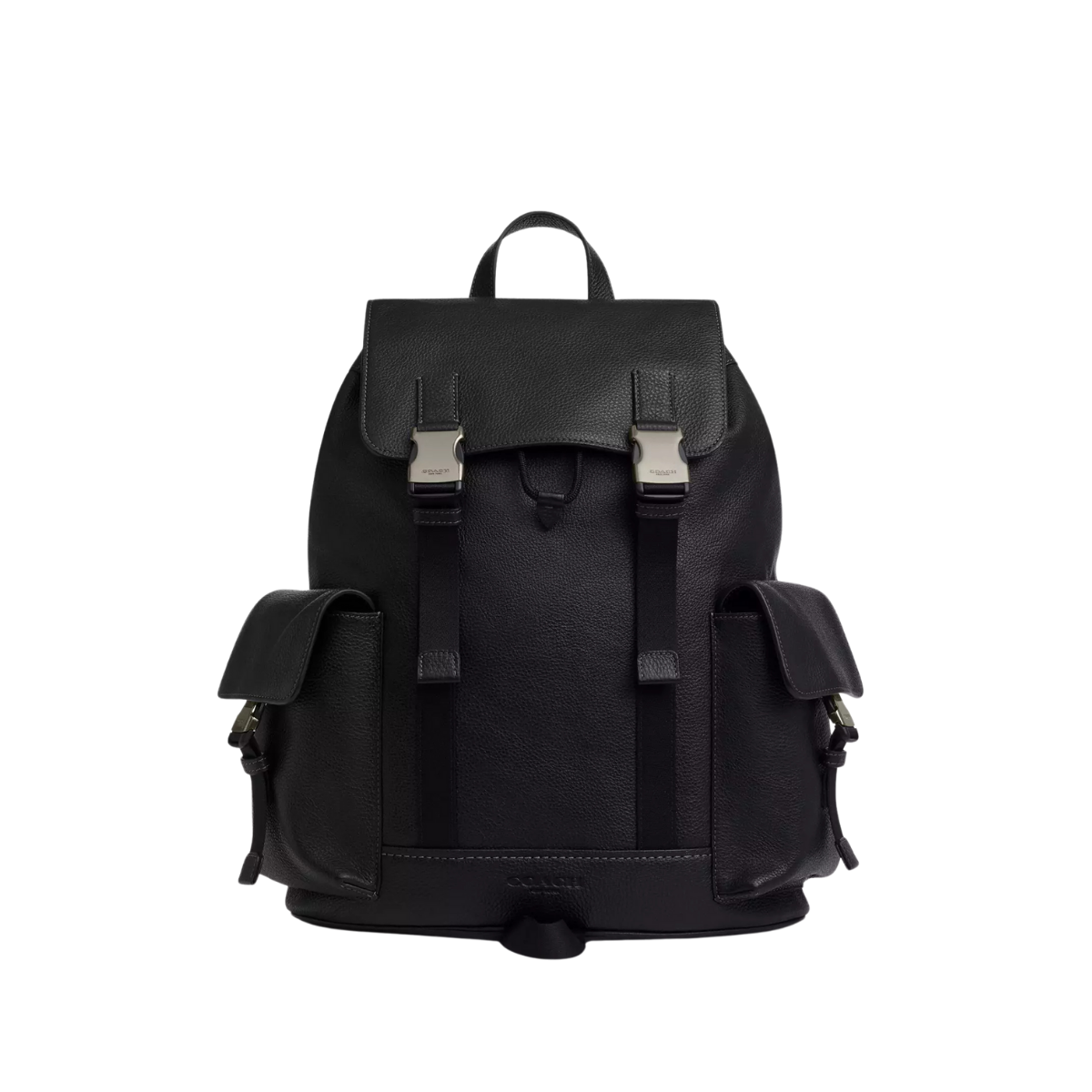Coach Clark Backpack Pebbled Leather Gunmetal Black