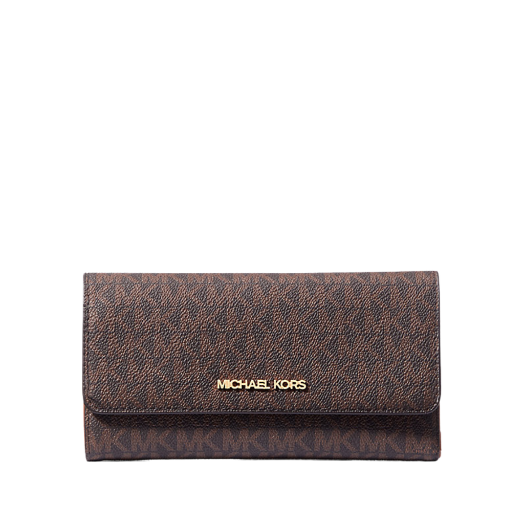 Michael Kors Jet Set Large Logo Trifold Wallet Brown