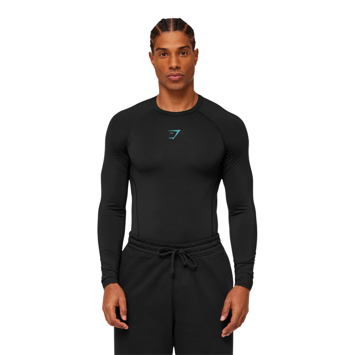 Gymshark Element Baselayer Long Sleeve T-Shirt Black Brand Blue