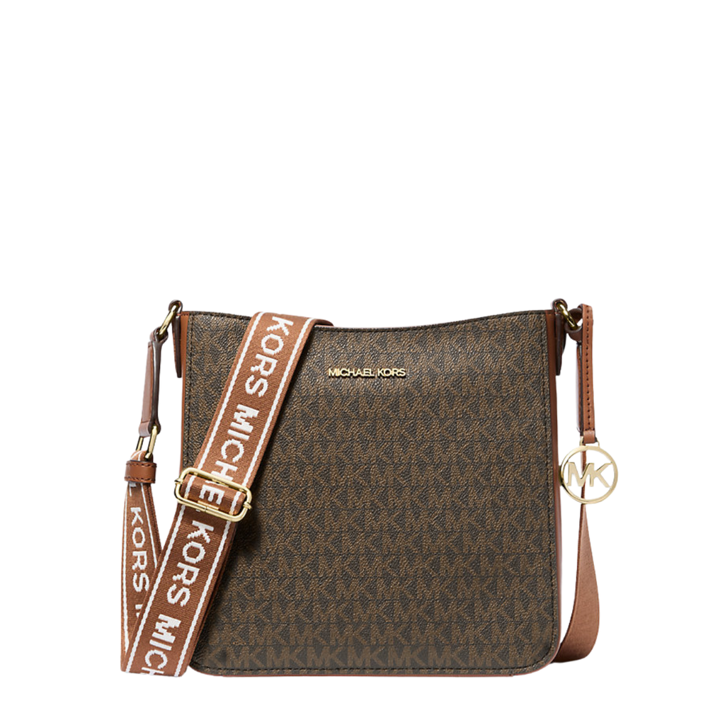 Michael Kors Jet Set Small Signature Logo Crossbody Bag Powder Brown