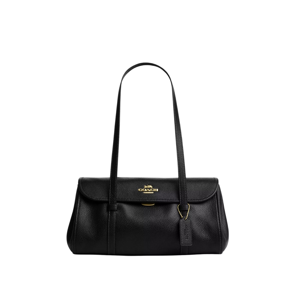 Coach Bridget Flap Shoulder Bag Gold Black