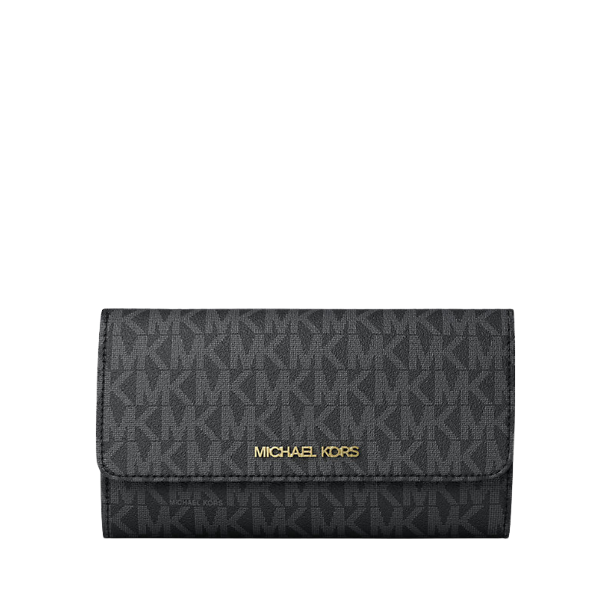 Michael Kors Jet Set Large Logo Trifold Wallet Black