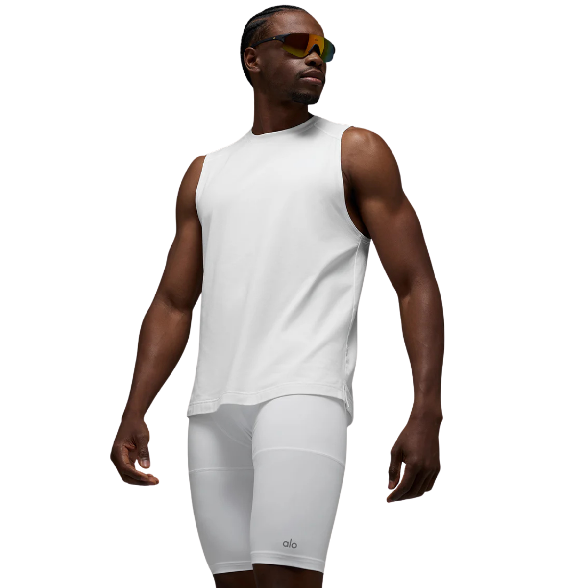 Alo Yoga Vapor Muscle Tank White