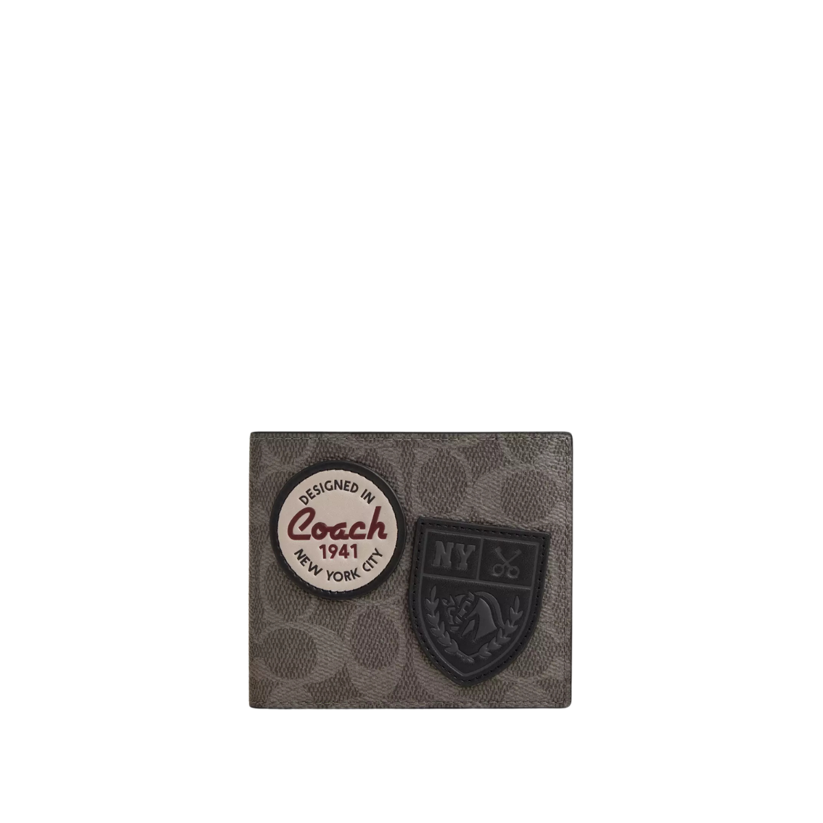 Coach 3-In-1 Wallet In Signature Canvas With Patches Grey Multi