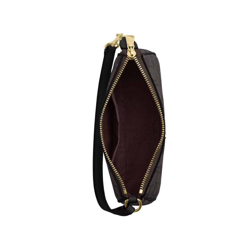 Coach Nolita 19 In Signature Canvas Gold Walnut Black