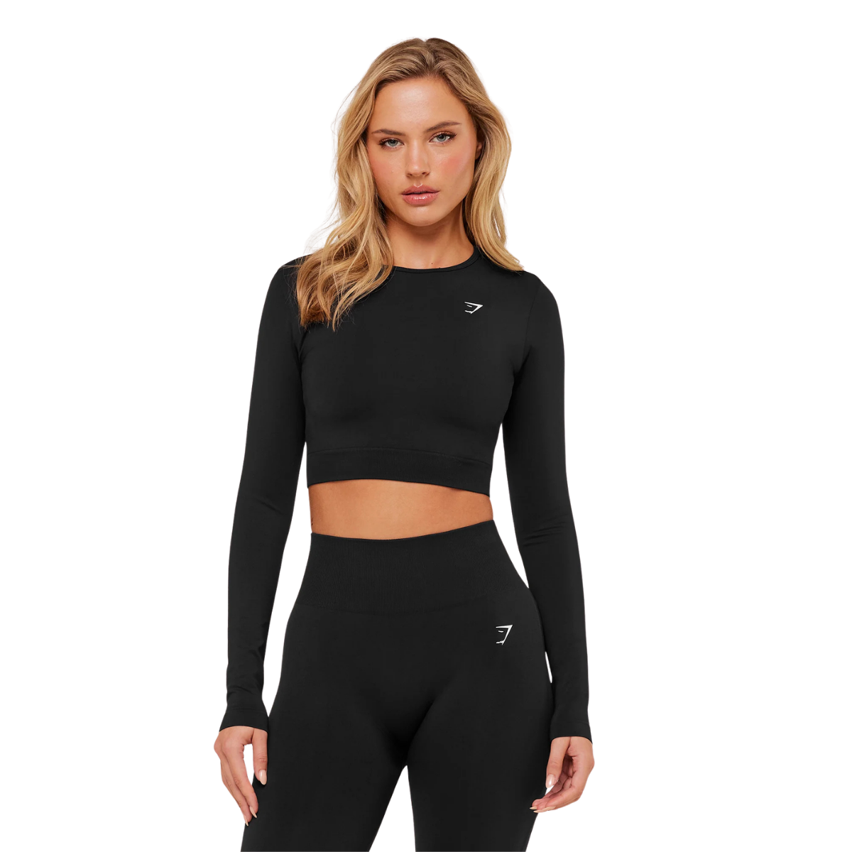 Women's Gymshark Everyday Seamless Long Sleeve Crop Top Black