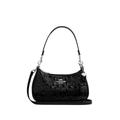 Coach Teri Shoulder Bag In Signature Leather With Heart Charm-Patent leather Silver
