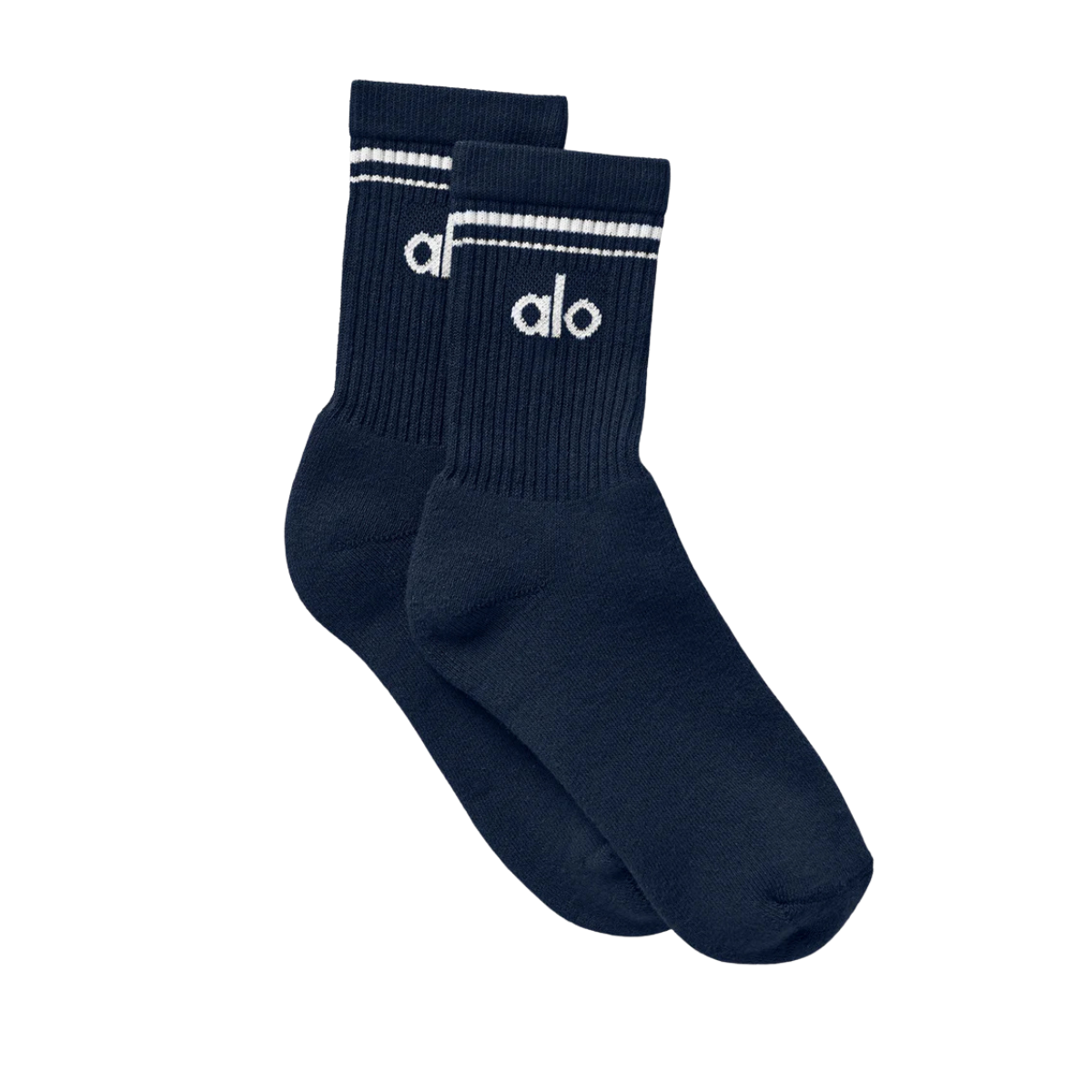 Alo Yoga Unisex Half-Crew Throwback Sock Navy White