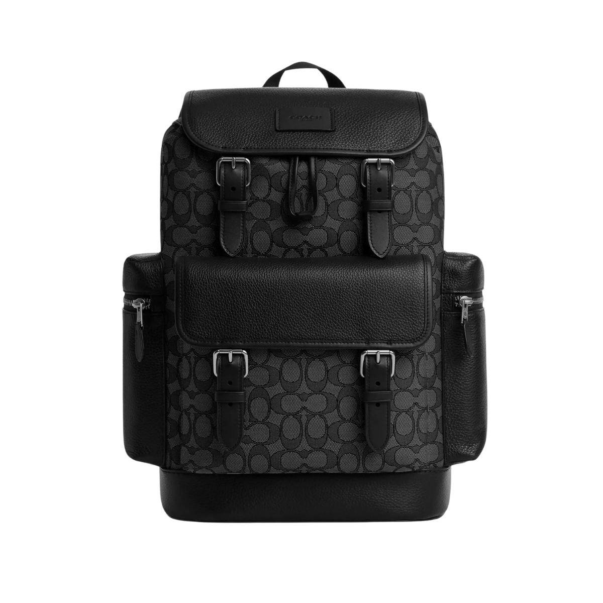 Coach Sprint Backpack In Signature Jacquard Silver Charcoal Black