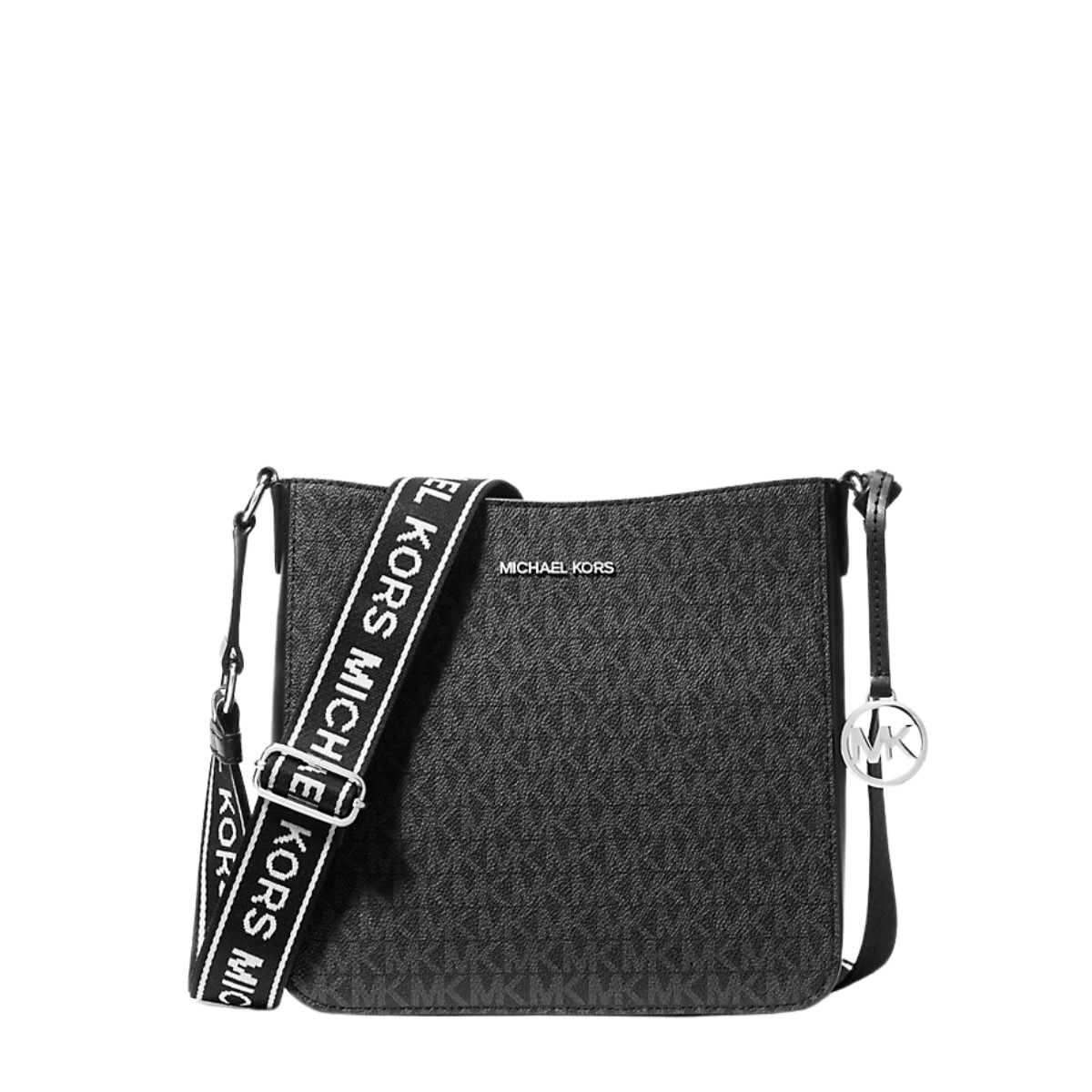 Michael Kors Jet Set Small Signature Logo Crossbody Bag Powder Black