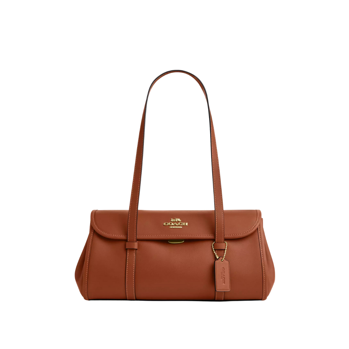 Coach Bridget Flap Shoulder Bag Gold Tan