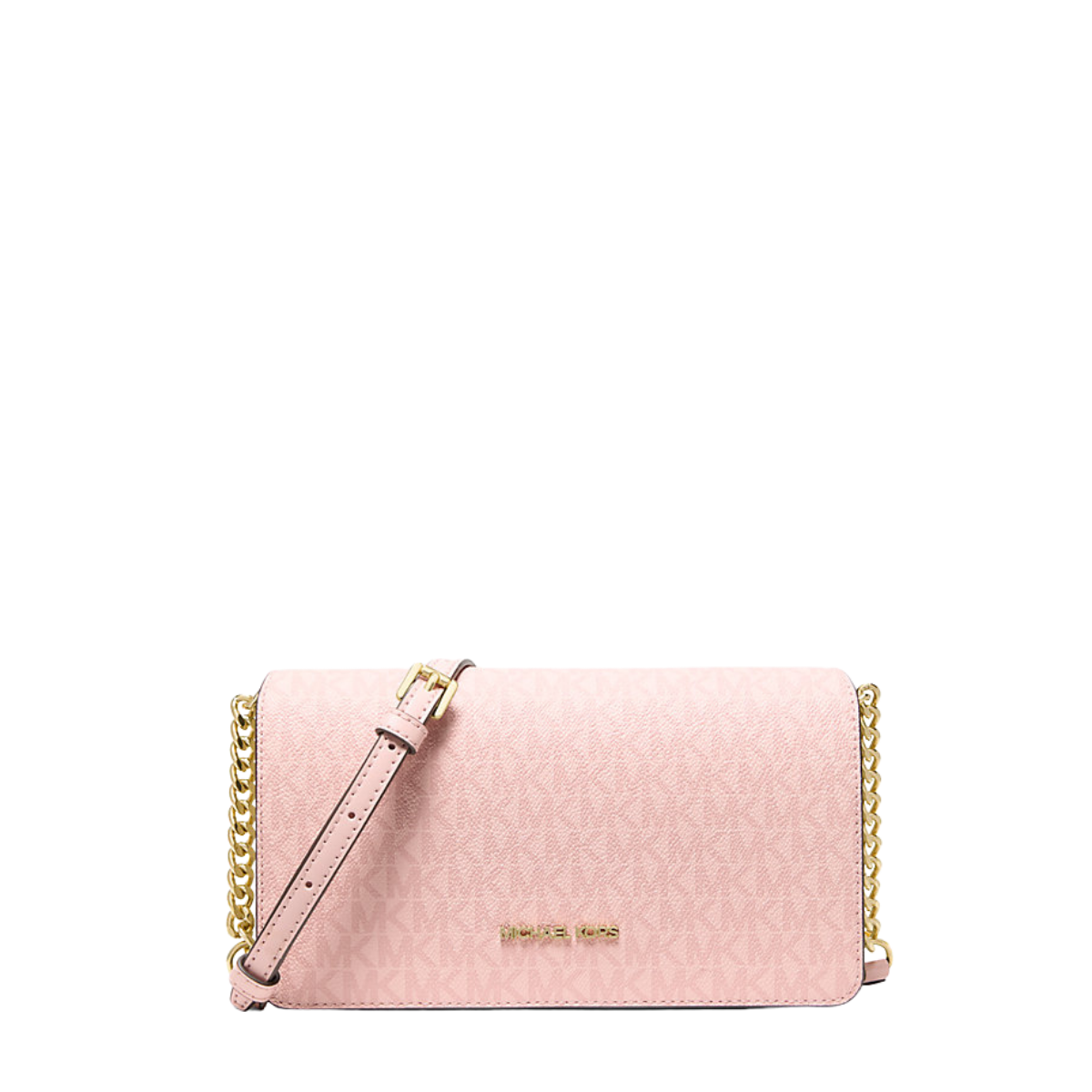 Michael Kors Jet Set Medium Signature Logo Crossbody Bag Powder Blush